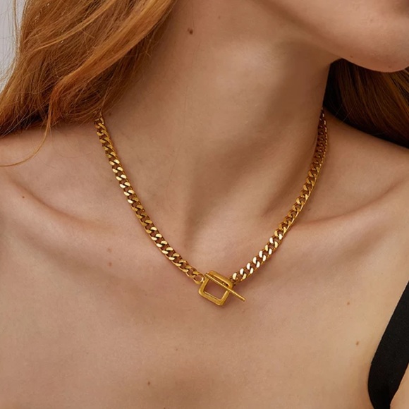 GP T-bar square toggle chain necklace - Picture 3 of 5